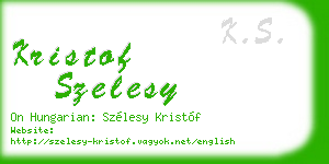 kristof szelesy business card